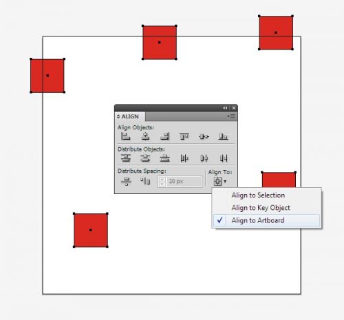 تراز کردن اشیا در ایلوستریتور